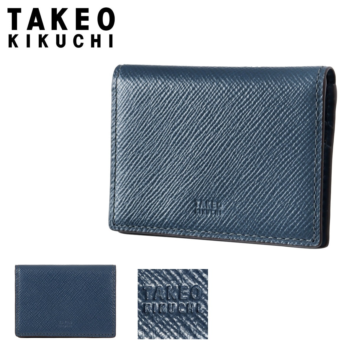 TAKEO KIKUCHI タケオキクチ パスケース パナマ 729629 限定カラー ネイビー