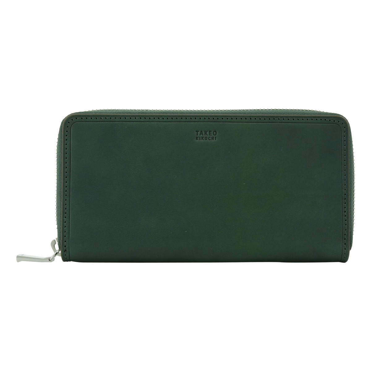 TAKEO KIKUCHI タケオ キクチ 長財布 ラウンドファスナー 本革 メンズ コルティ 742626 牛革 レザー グリーン