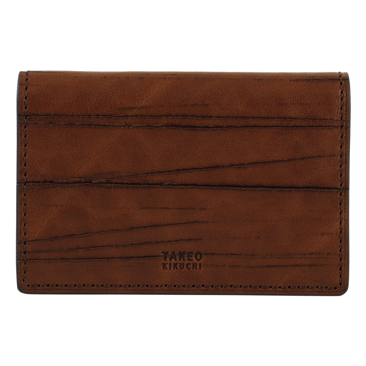 TAKEO KIKUCHI タケオ キクチ 名刺入れ ハーベイ 本革 レザー 747612 メンズ カードケース 牛革 ブラウン