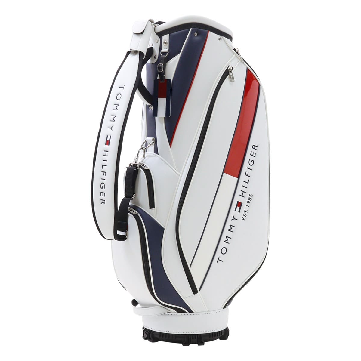 Tommy Hilfiger トミーヒルフィガー ゴルフ キャディバッグ カート型 5分割 9型 46インチ対応 3.2kg ベーシック メンズ レディース THMG4SC5 ホワイト