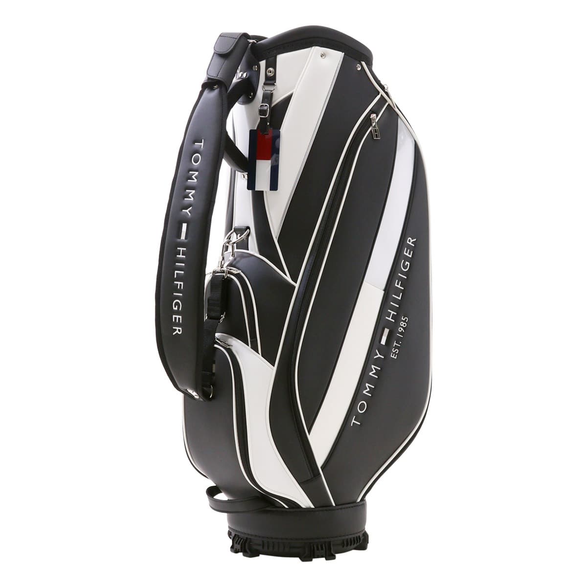 Tommy Hilfiger トミーヒルフィガー ゴルフ キャディバッグ カート型 5分割 9型 46インチ対応 3.2kg ベーシック メンズ レディース THMG4SC5 ブラック