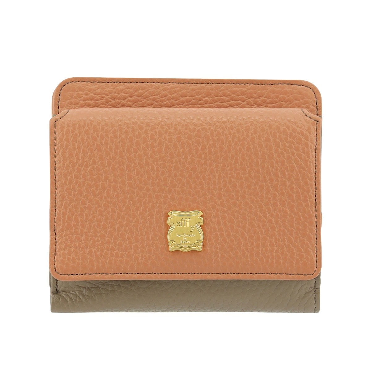 efffy エフィー 二つ折り財布 レディース TK1-088 札入れ BOX型小銭入れ 牛革 日本製 コーラルピンク