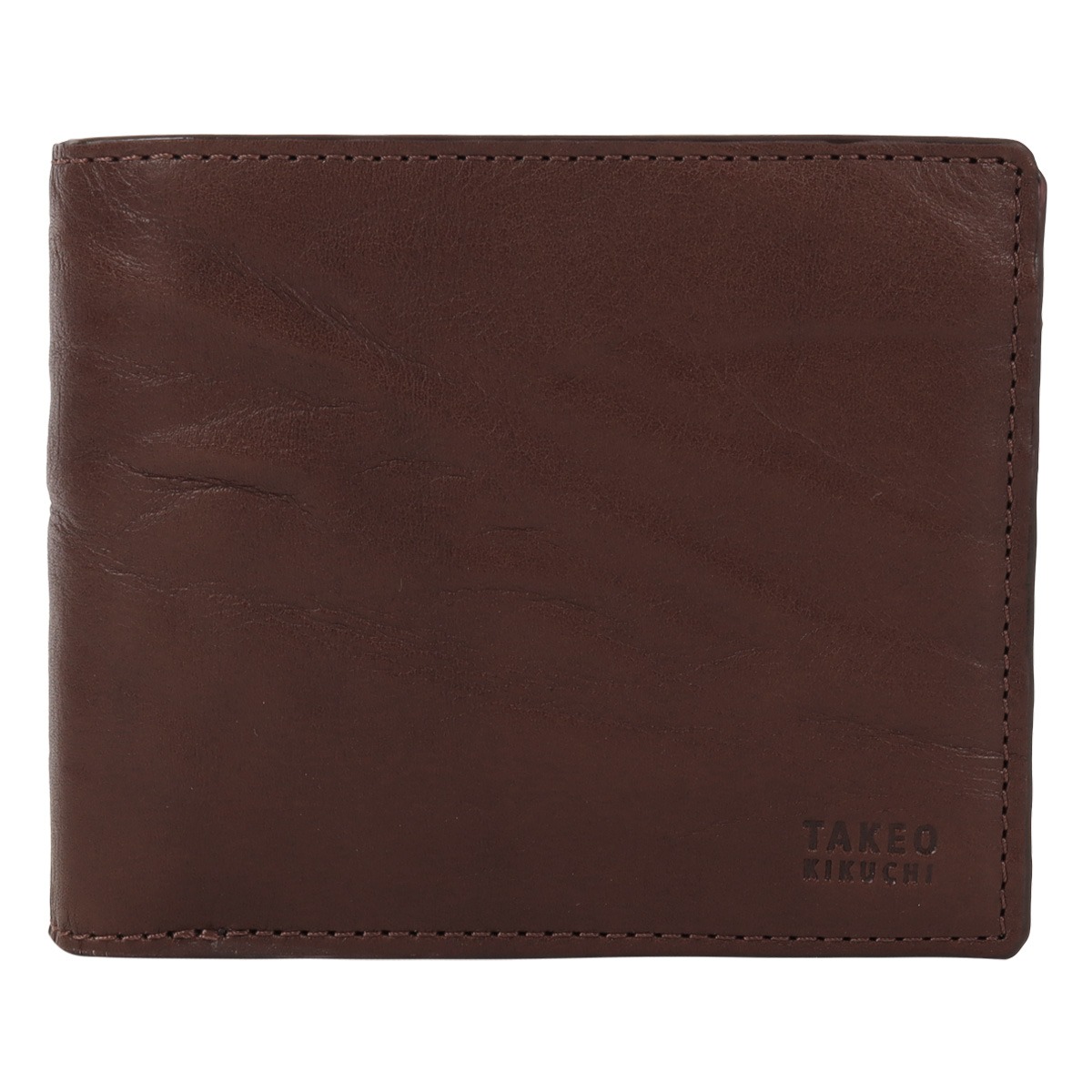 TAKEO KIKUCHI タケオ キクチ 二つ折り財布 本革 メンズ tkw-00322 スクイーズ チョコ