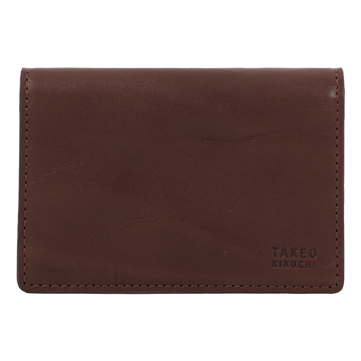 TAKEO KIKUCHI タケオ キクチ ベラ付き名刺パスケース 本革 メンズ tkw-00361 スクイーズ 名刺入れ パスケース チョコ