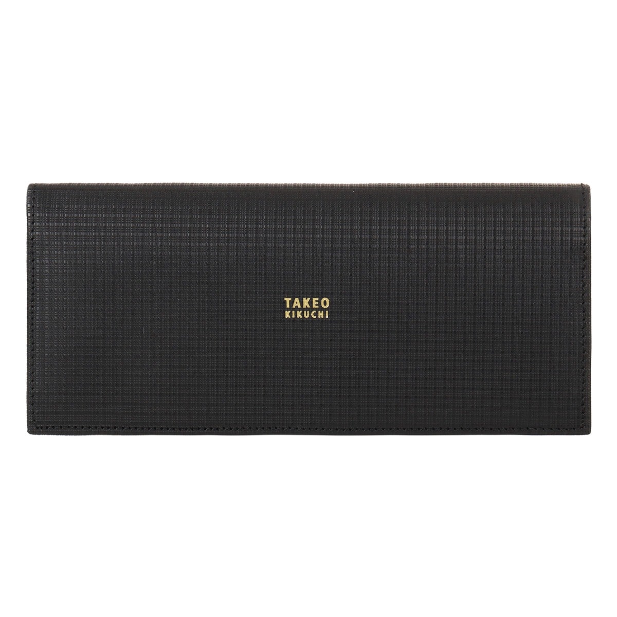 TAKEO KIKUCHI タケオ キクチ 渡りマチ長財布 本革 薄型軽量 メンズ 日本製 tkw-00511 トリプルエンボス クロ