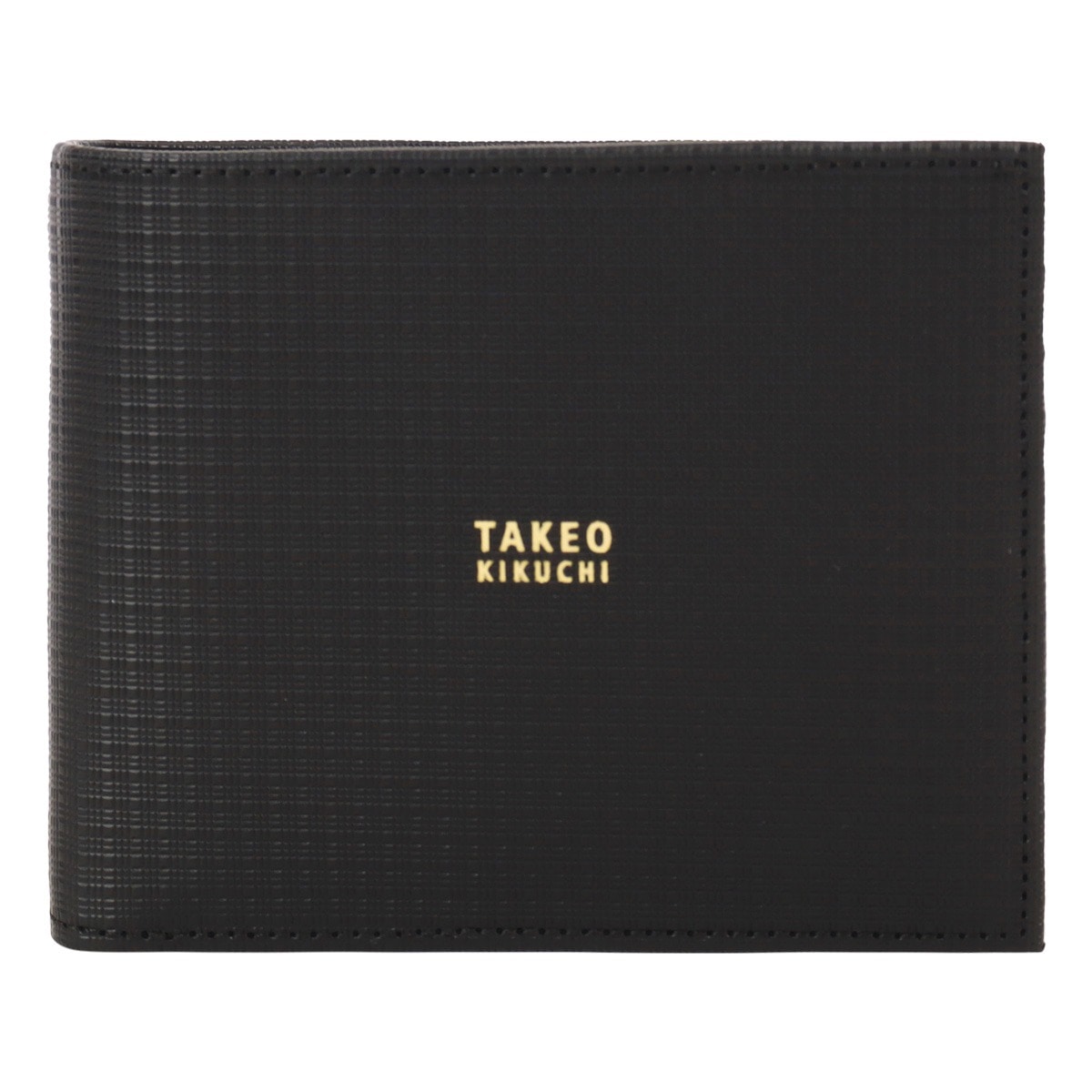 TAKEO KIKUCHI タケオ キクチ 二つ折り財布 本革 薄型軽量 メンズ 日本製 tkw-00521 トリプルエンボス クロ