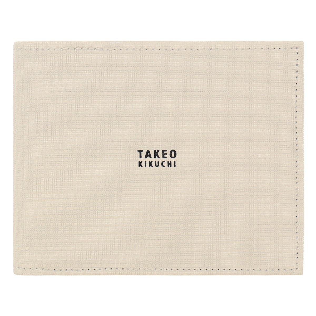 TAKEO KIKUCHI タケオ キクチ 二つ折り財布 本革 薄型軽量 メンズ 日本製 tkw-00521 トリプルエンボス シロ