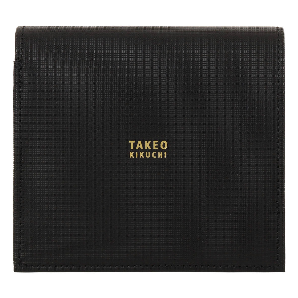 TAKEO KIKUCHI タケオ キクチ コンパクト二つ折り財布 本革 薄型軽量 メンズ 日本製 tkw-00522 トリプルエンボス クロ
