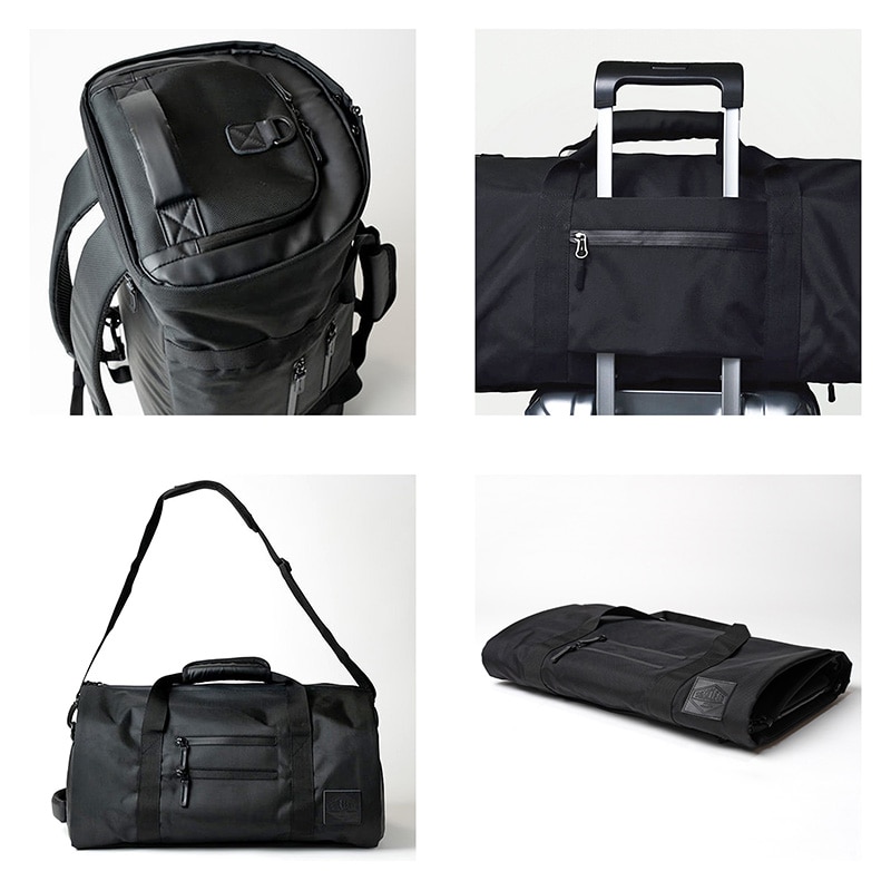 シムクリア ボストンバッグ ガーメントバッグ リュック 16インチPC 4WAY ツナグバッグ メンズ TSB11 TSUNAGU BAG  TRAVELLER PLUS(+) SIMCLEAR 撥水 リュックサック ショルダーバッグ ゴルフバッグ ビジネスバッグ 機内持ち込み キャリーオン バッグ 出張 旅行(- Black ...