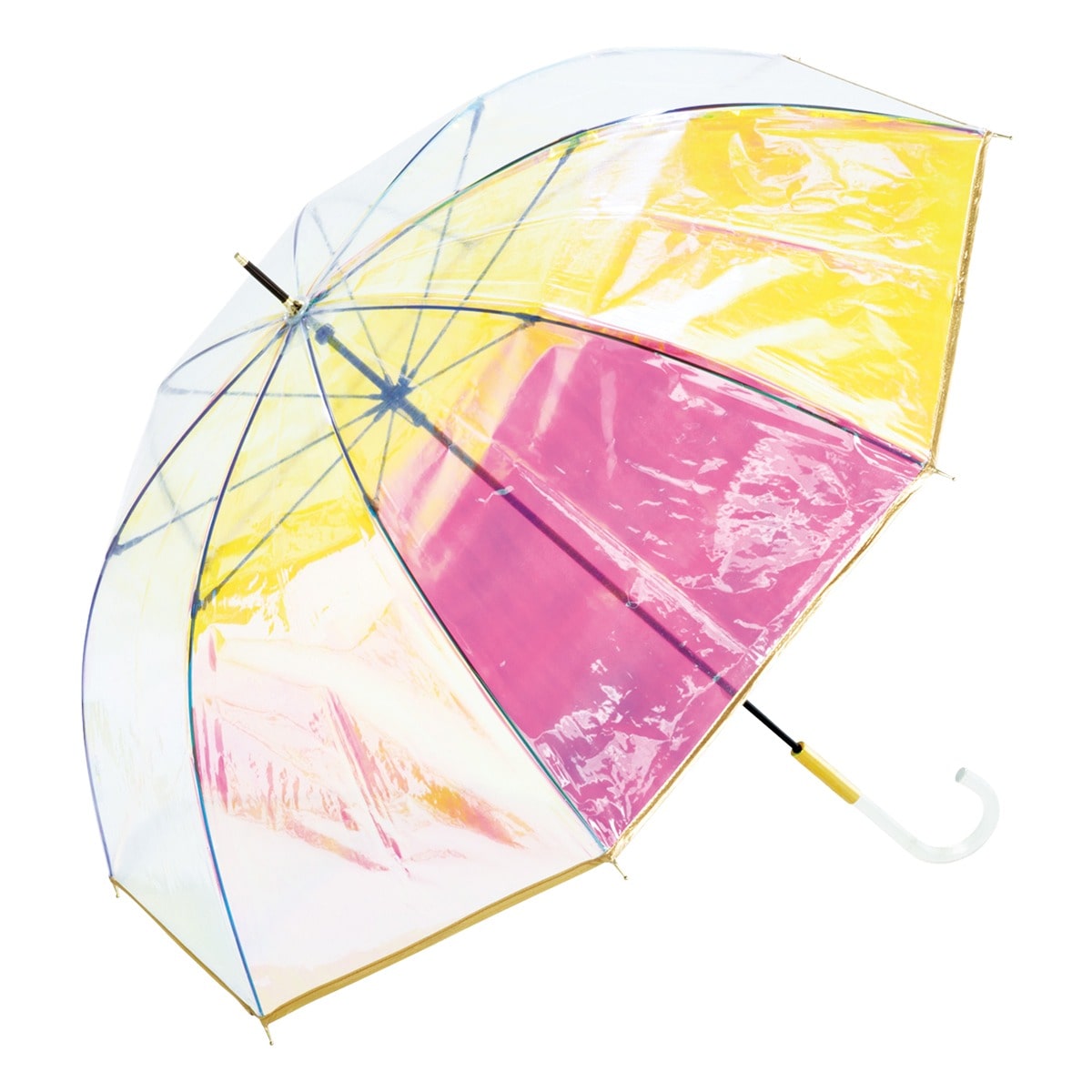 Wpc. ダブリュピーシー 傘 パイピングシャイニー 雨傘 長傘 ビニール傘 グラスファイバー レディース PT-028 PT-029 おしゃれ かわいい 80-89cm ピンク/イエロー