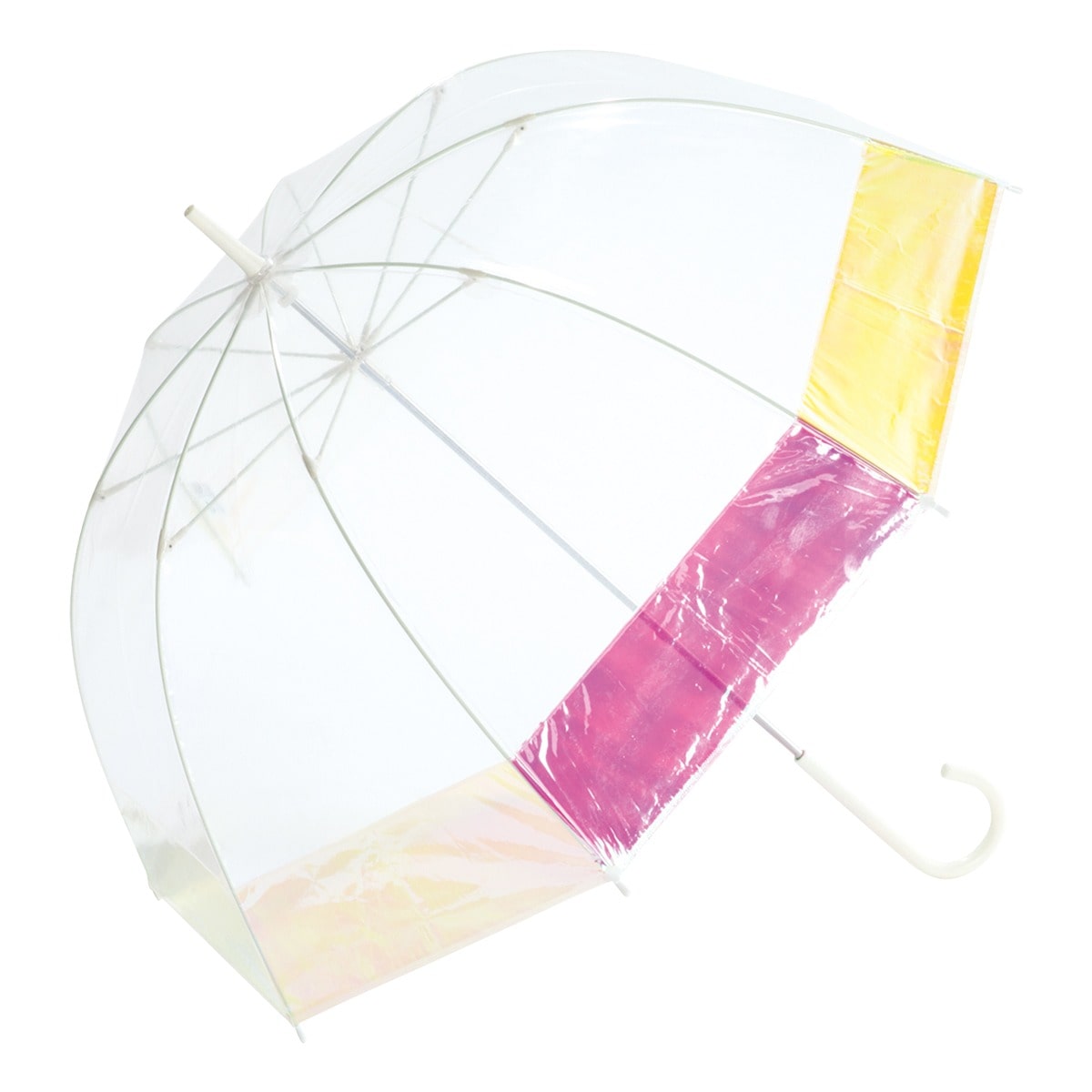 Wpc. ダブリュピーシー 傘 バードケージシャイニー 雨傘 長傘 ビニール傘 グラスファイバー レディース PT-031 PT-032 おしゃれ かわいい 80-89cm ピンク/イエロー