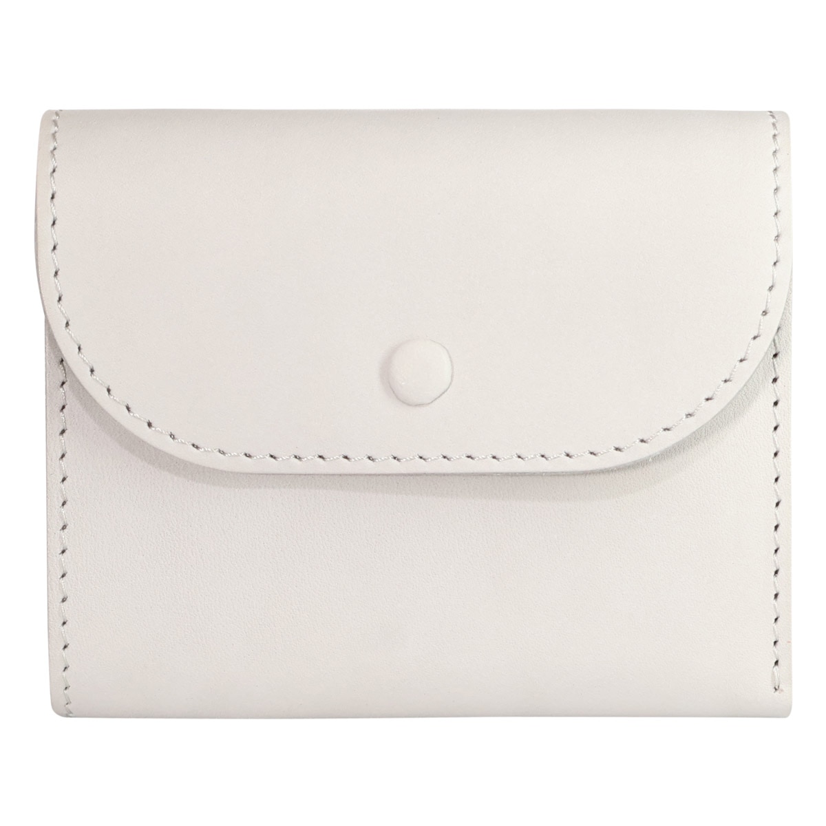 YUFU ユフ 二つ折り財布 牛革 フラップ 日本製 YI24-WL-02S ナチュラルレザー レザー 札入れ 小銭入れ カード入れ お守り ライトグレー