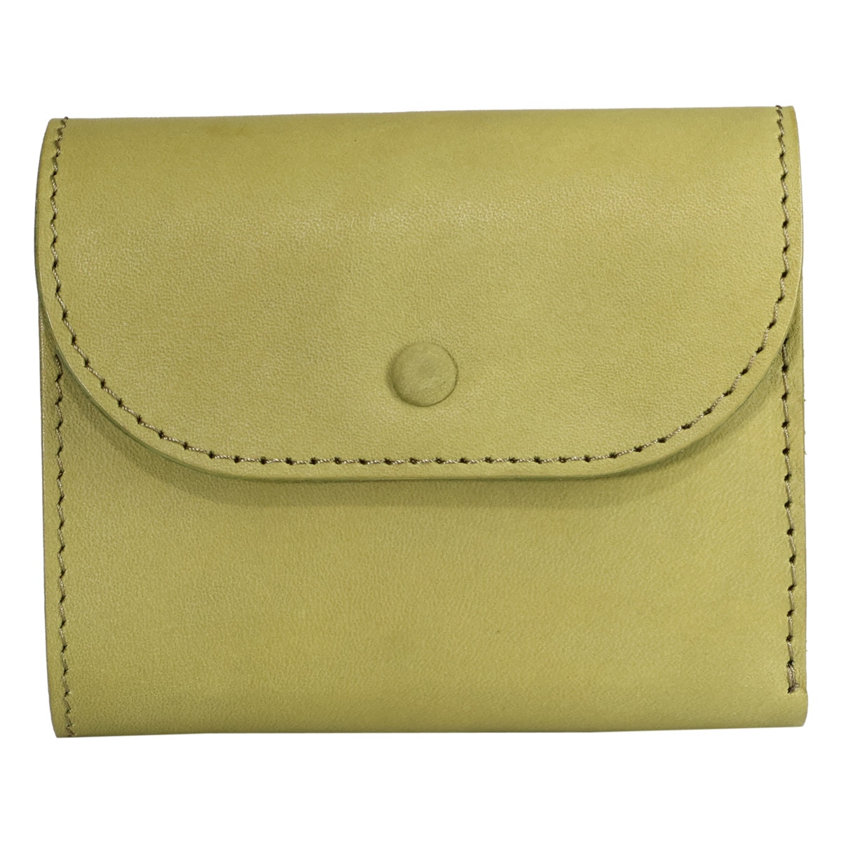 YUFU ユフ 二つ折り財布 牛革 フラップ 日本製 YI24-WL-02S ナチュラルレザー レザー 札入れ 小銭入れ カード入れ お守り オリーブ