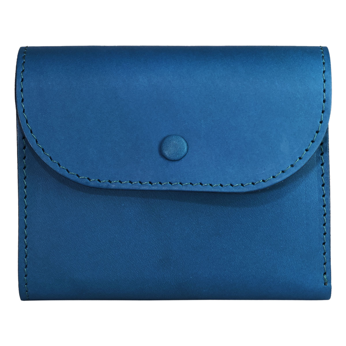 YUFU ユフ 二つ折り財布 牛革 フラップ 日本製 YI24-WL-02S ナチュラルレザー レザー 札入れ 小銭入れ カード入れ お守り ターコイズ