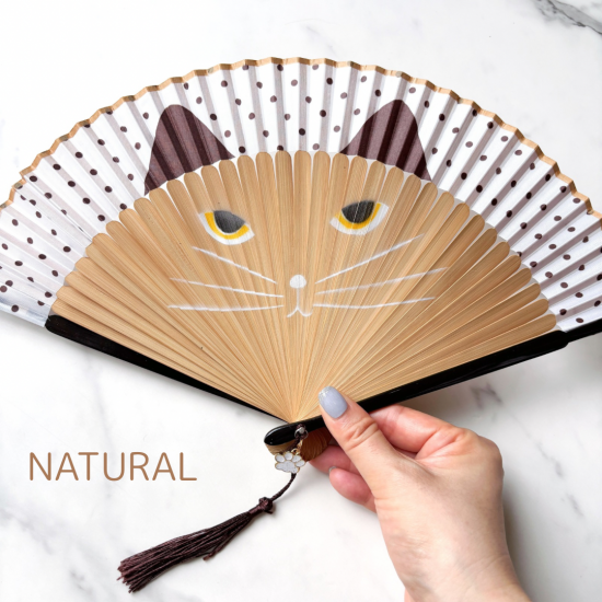 NEKOKAZE ネコの涼風扇子 ブラック