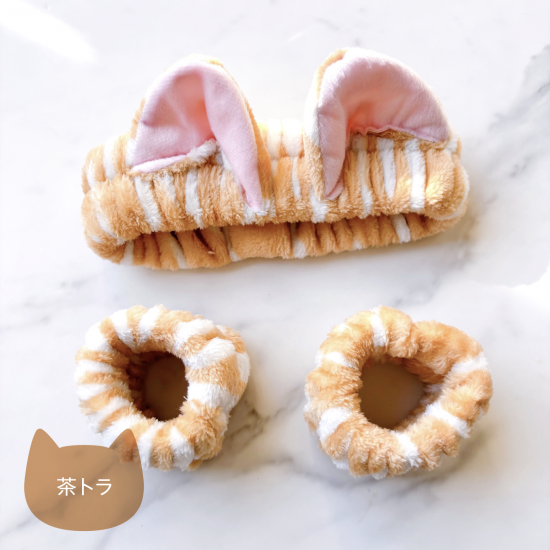 ネコ耳ヘアバンド&リストバンドセット トラネコ