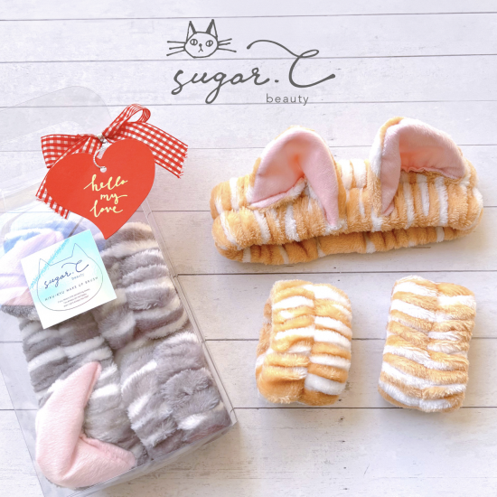 ネコ耳ヘアバンド&リストバンドセット サバトラ