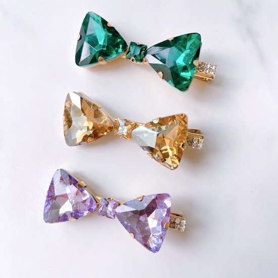[sugar.C beauty]リボンのジュエルヘアクリップ