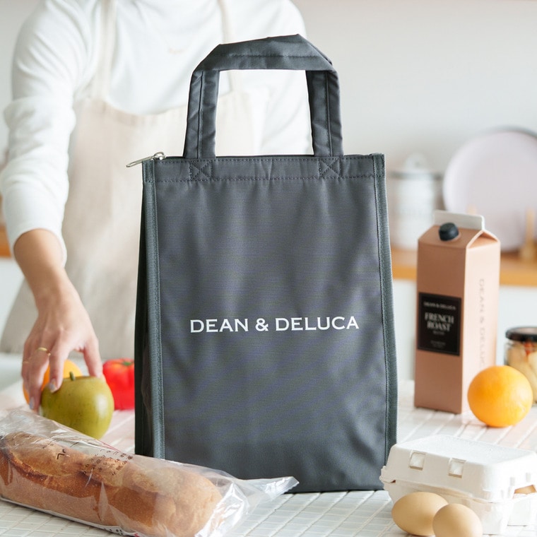 DEAN & DELUCA ディーンアンドデルーカ クーラーバッグ M ブラック グレー 保冷 自立ファスナー付き エコバッグ コンビニサイズ レジ袋 買い物バッグ お弁当 ピクニック アウトドア 保冷バッグ gws 送料無料 / ブラック ブラック