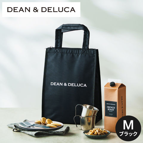 DEAN & DELUCA ディーンアンドデルーカ クーラーバッグ M ブラック グレー 保冷 自立ファスナー付き エコバッグ コンビニサイズ レジ袋 買い物バッグ お弁当 ピクニック アウトドア 保冷バッグ gws 送料無料 / ブラック ブラック