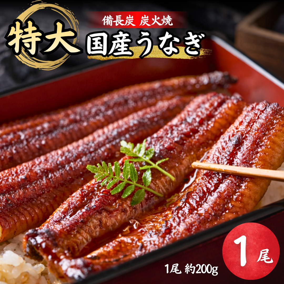 【国産】特大うなぎの蒲焼き 1尾 約200g　 鰻 ウナギ うなぎ 国産 特大 蒲焼き ギフト 贈答 丑の日 父の日