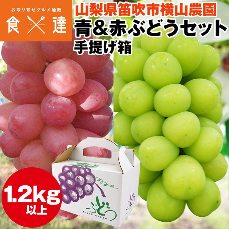 シャインマスカット 赤ぶどう セット 1.2kg以上 山梨県産 笛吹市産 ぶどう ギフト 贈り物 産直 冷蔵便 同梱不可 指定日不可