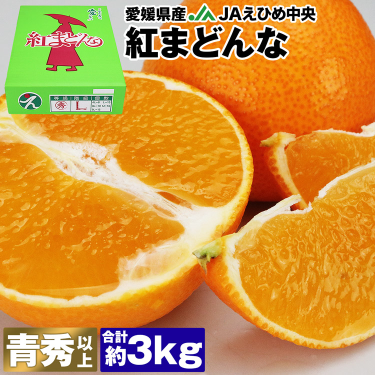 紅まどんな 3kg 愛媛県産 秀品 贈答 ギフト 青秀 以上 みかん JAえひめ中央 常温便 同梱不可 指定日不可 ミカン 蜜柑 旬