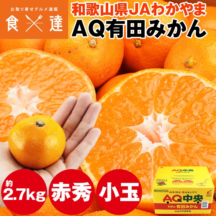 有田みかん 小玉みかん 2.7kg 和歌山県産 赤秀品 2Sサイズ JAわかやま 高糖度 常温便 同梱不可 指定日不可 ミカン 蜜柑
