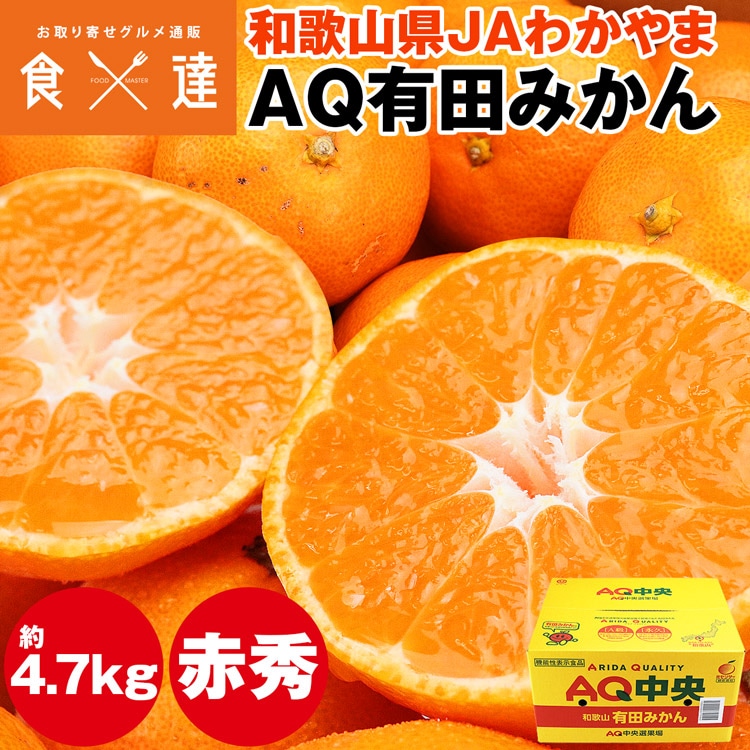 有田みかん 4.7kg 和歌山県産 赤秀品 S/M/Lサイズ JAわかやま 高糖度 常温便 同梱不可 指定日不可 ミカン 蜜柑