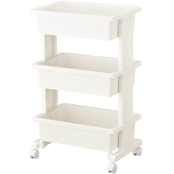 ＪＥＪアステージ リセスタイルモバイルワゴン3段 ＷＨ 4528302261807 収納 洗面所収納 キッチン収納 シンプル おしゃれ