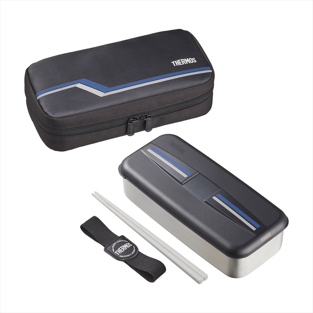 サーモス（THERMOS） フレッシュランチボックスDSD-704 L-BK（ラインブラック） お弁当箱 ランチジャー 保温 ブランド 4562344376396