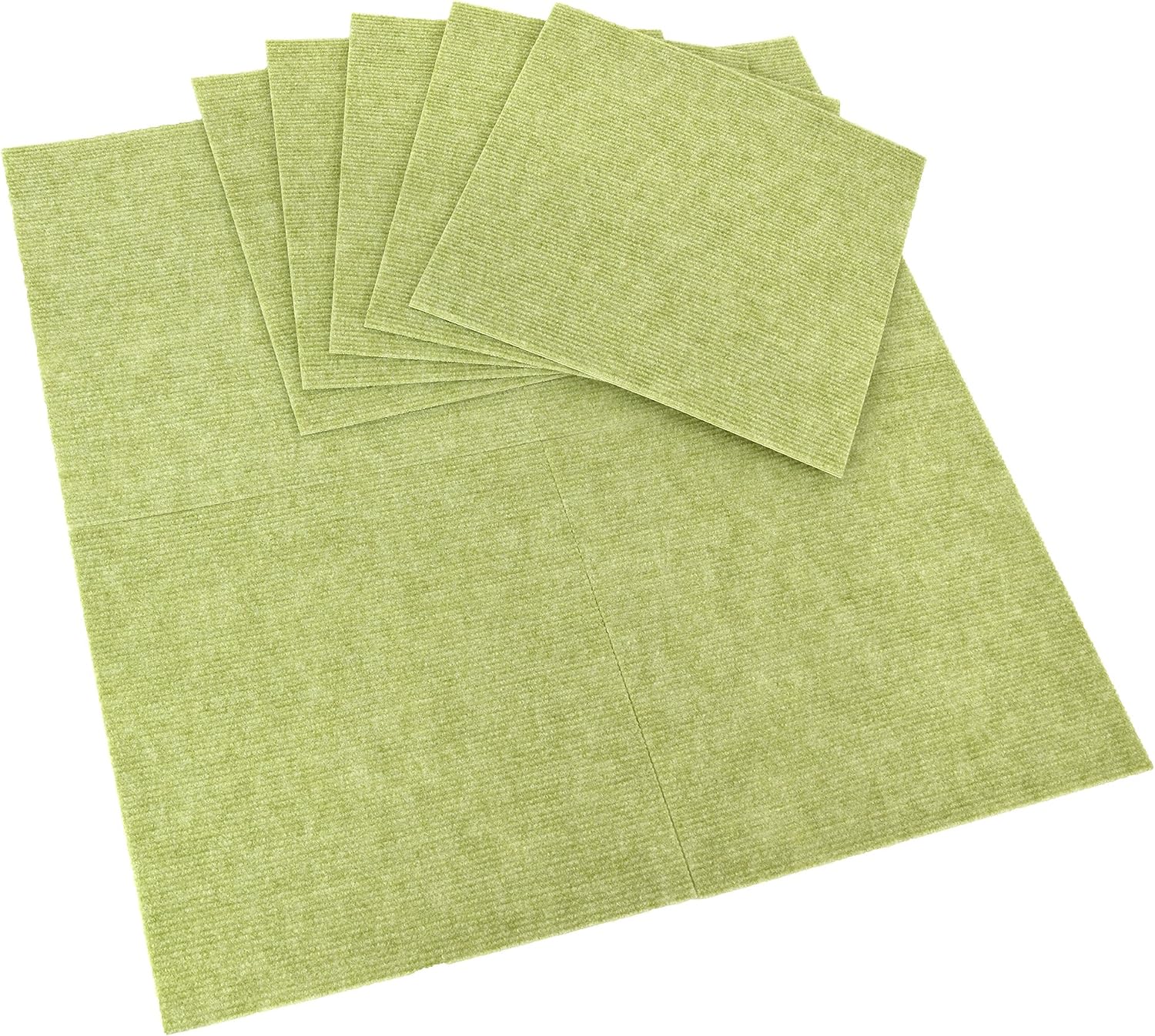 ワタナベ工業KPL-3003吸着ぴたマット9枚入り(約30×30cm)グリーン 吸着マット キッチン リビング 子供部屋 ペット 日本製 洗濯可能 フリーカット サイズ調整 正方形 傷防止