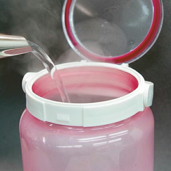 梅酒ビン カラー果実酒瓶 4.2L ラウンド型 ももいろ 4904776514272