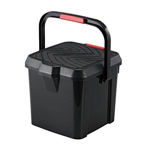 イノマタ化学(株) かしこいバケツ17L BK バスケット付き カー用品 清掃道具 踏み台