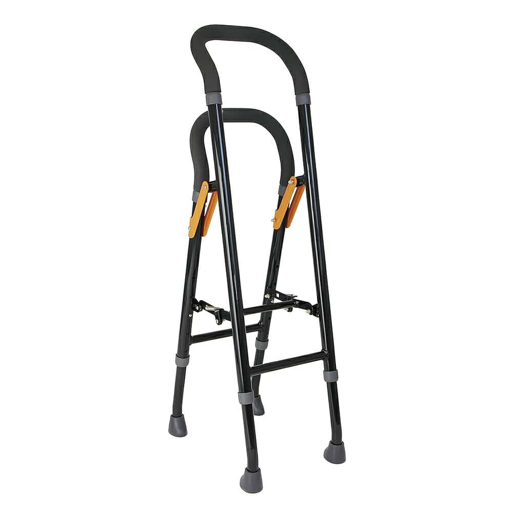 SAM04手すりな杖(BK) 幸和製作所 歩行 杖 多脚杖