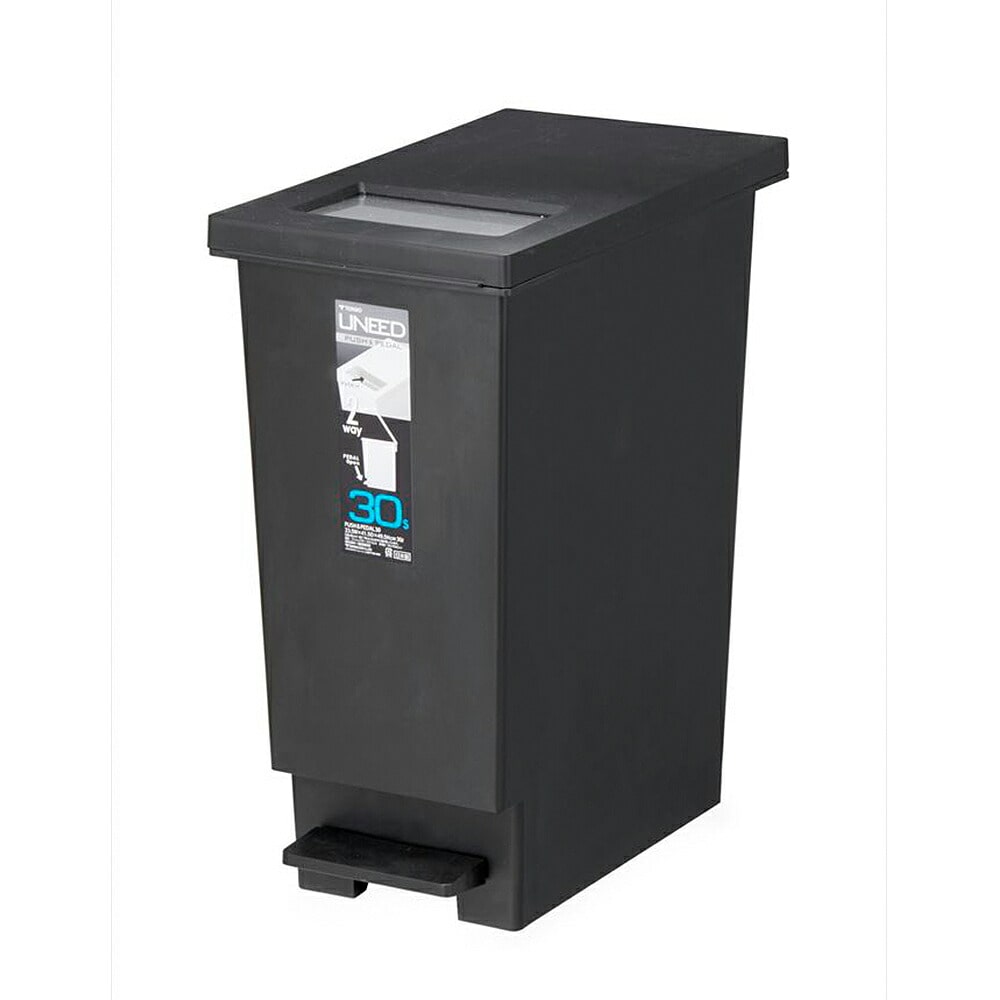 新輝合成 ユニードプッシュペダル30L BK 4973221009915 ゴミ箱 ペール 30L TONBO