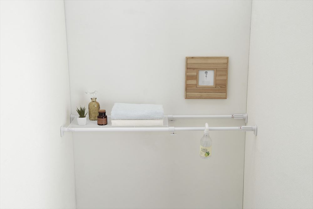 平安伸銅 TAI-2ニューストロング突ぱり棚（小） ホワイト 突っ張り棚 インテリア トイレ収納