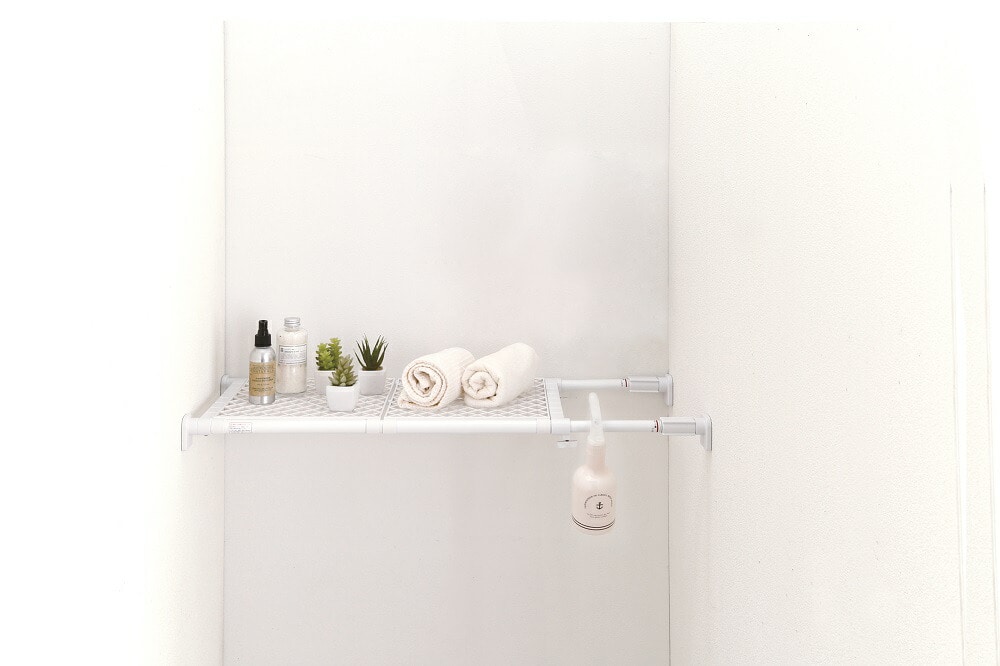 平安伸銅工業 強力 突っ張り棚 ワイド メッシュ ホワイト TAI-17 デッドスペース 天板 収納 インテリア