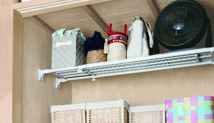 平安伸銅工業 超強力 突っ張り 棚 ワイド メッシュ ホワイト 耐荷重 50&#12316;18kg 取付寸法 118&#12316;190cm RB-12 4977612209953 デッドスペース 天板 収納 インテリア