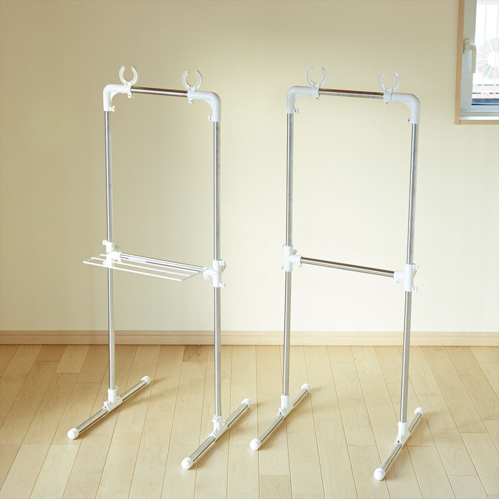 平安伸銅 MC-60タオル掛け付きベランダ物干し台 ステンレス コンパクト物干し ベランダ 洗濯