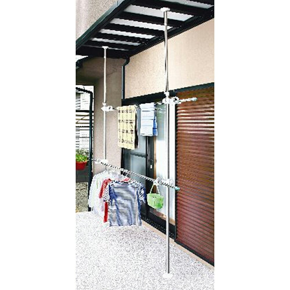 平安伸銅工業 ワンタッチベランダ物干し受け MC-80 4977612411509 高さ210～280cm 室外物干し 室外 物干し 物干し棒 物干しポール ポール つっぱり棒