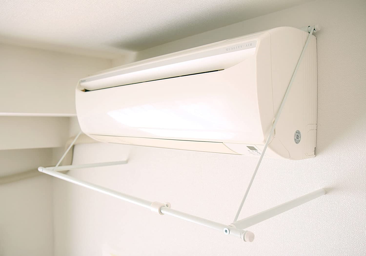 平安伸銅伸縮式エアコンハンガー    WH ホワイト 物干し エアコン 部屋干し 衣類乾燥 省エネ