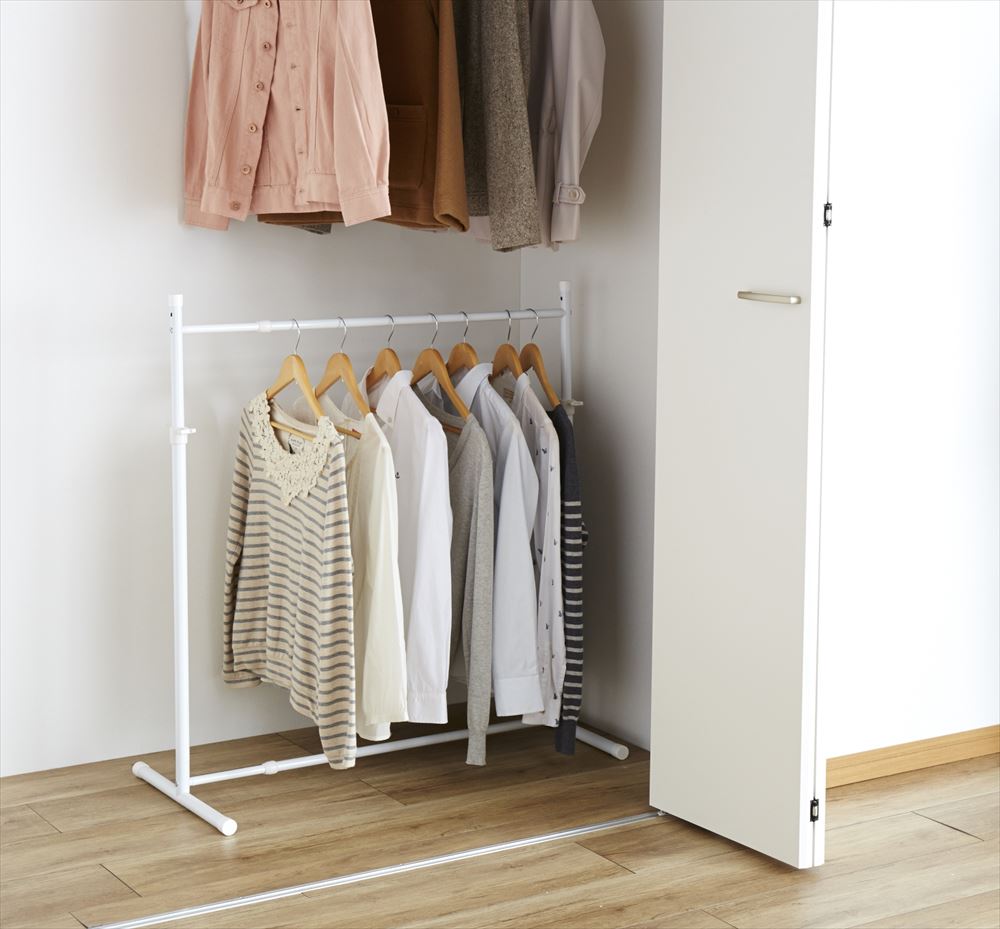 平安伸銅 OHW-10伸縮押入れハンガー白 ホワイト 押入収納 ブティックハンガー クローゼット