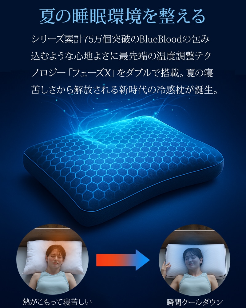 枕 まくら チルリズム 接触冷感 ひんやり BlueBlood ブルーブラッド