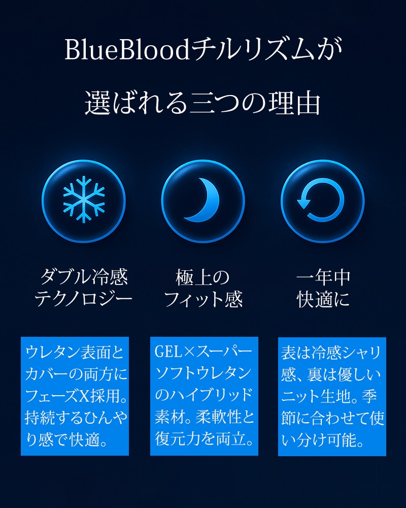 枕 まくら チルリズム 接触冷感 ひんやり BlueBlood ブルーブラッド
