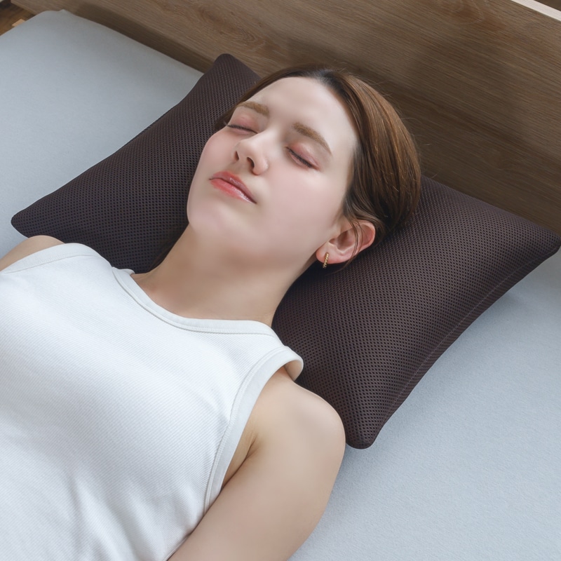 枕 まくら パイプ 首狩り族のミニマルピロー 日本製 ブラウン