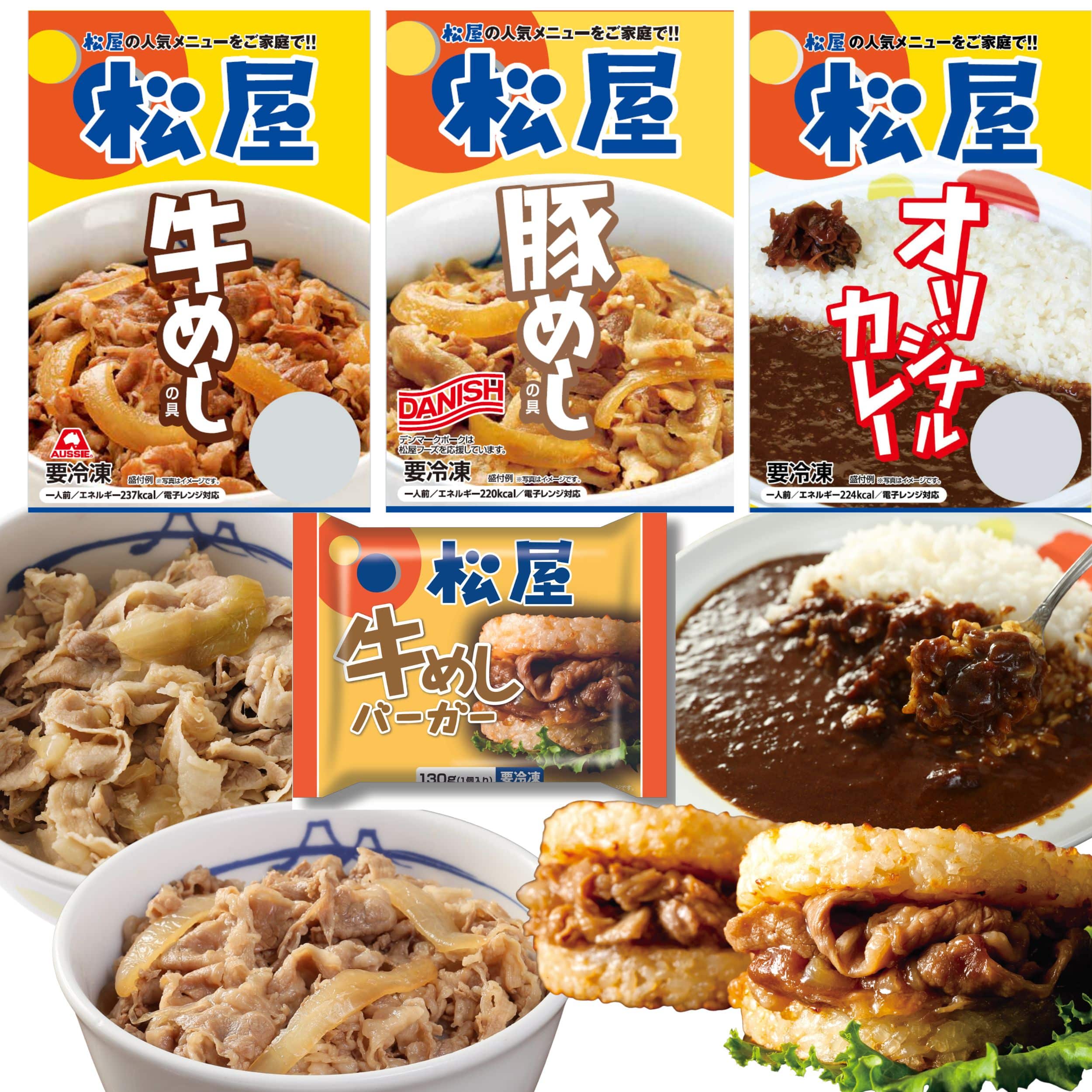 【 冷凍 】 松屋 バラエティセット(10食)(牛めし4食/豚めし2食/オリジナルカレー2食/牛めしバーガー2食)牛丼 (食品 牛丼 牛めし 牛丼の具