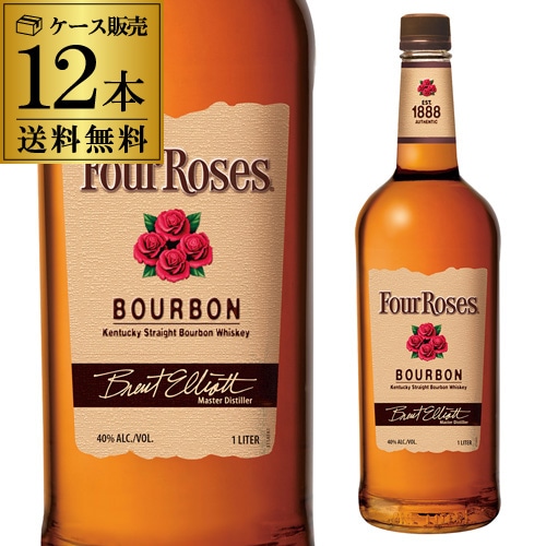 ウイスキー フォアローゼズ イエロー 40度 1000ml×12本 ケース販売 バーボン アメリカン Four Roses BOURBON 八幡【送料無料】