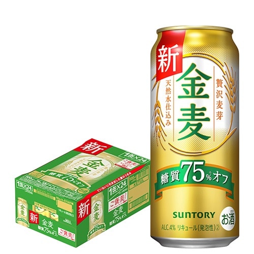 サントリー 金麦 オフ 500ml×24本 新ジャンル 第３の生 ビールテイスト 500缶 国産 1ケース販売 ロング缶 糖質75%off AIB【送料無料】