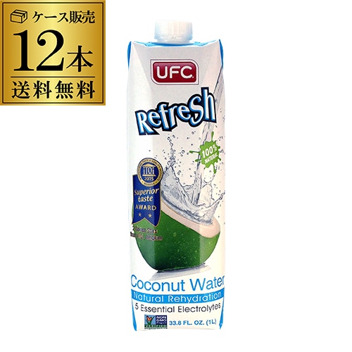 リフレッシュ ココナッツウォーター 1L×12本 100％ナチュラル ストレート 長S【送料無料】